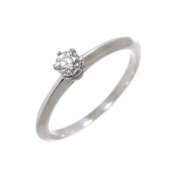 TIFFANY CO. Diamond 0.18ct H/VVS1 Ring Pt Platinum Size5.75-6(US) 90259019